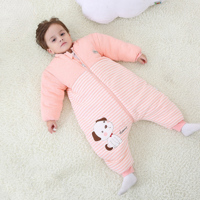 เด็กลงถุงนอนฤดูหนาวชุดนอนหนาอบอุ่นเรียงรายแขนยาว Sleepsacks ทารกสวมใส่เตียงผ้าห่มเด็ก Homewear