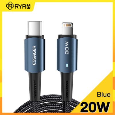 RYRA 0.5/1/2/3M 20W PD USB Type C Cable Fast Charging Lighting Date Wire Cord For IPhone 14 13 12 11 Pro Max XS Cables  Converters