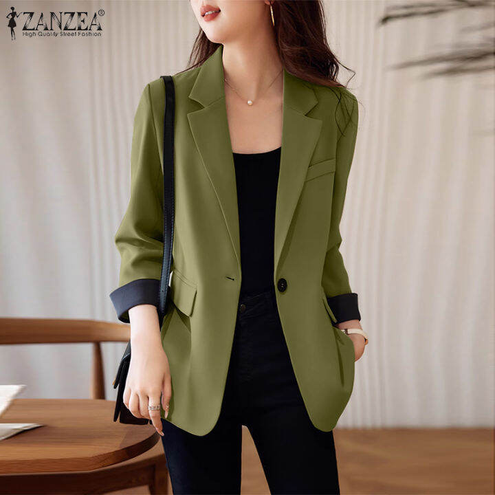 New Arrivalsfreeshipping Fancystyle Zanzea Korean Style Womens Contrast Color Single 0759