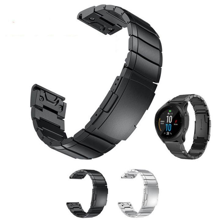 สำหรับ-garmin-fenix-5-plus-22mm-สายนาฬิกาข้อมือสแตนเลสกระดองเต่า-สีดำ