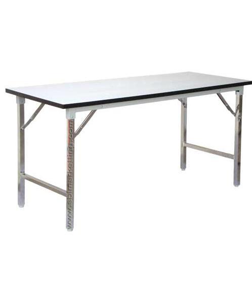 Groni SBL โต๊ะอเนกประสงค์ขาพับได้ ขนาด 60x120x75 ซม. โต๊ะขาพับ TF-2448 สีขาว