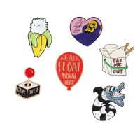 【YF】 Brooch and Pin Beelejuice Death Game Turntable Console Food Enamel Collection Badge for Lapel