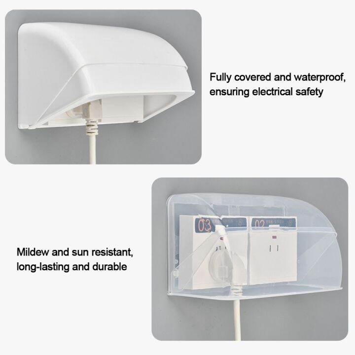 unlawful-อุปกรณ์ติดผนัง-ฝาครอบป้องกันสวิตช์-พลาสติกทำจากพลาสติก-กาวในตัว-ซ็อกเก็ตป้องกัน-ของใหม่-ฝาครอบกันฝนปลั๊กไฟฟ้า-ห้องน้ำในห้องน้ำ
