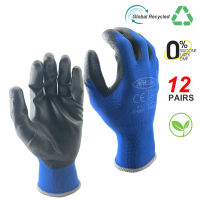 24Pieces12 Pairs High Quality Safety Garden Mechanic Gloves Women or Men Rubber Security Protective Work Glove