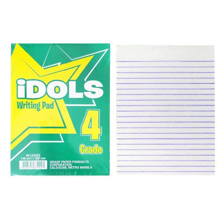 Idols Writing Pad Grade 1 Grade 2 Grade 3 Grade 4 Pads Paper Per 5 Pads