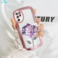 เคส ZeroQiQi สำหรับ Xiaomi Poco M3 Poco M3 Pro Poco M3 Pro 5G Poco X3 NFC Poco X3 Pro เคสโทรศัพท์ดอกไม้สีม่วงเคสโทรศัพท์มีลายกุหลาบเคสโทรศัพท์ขอบหยักซิลิโคนนิ่มชุบเคสโทรศัพท์กรอบป้องกันกล้องแบบเต็ม