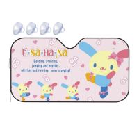 Sanrio Usahana ที่บังแดดแผ่นกรองแสงติดรถยนต์รถพับได้บังแดดที่บังแดดหน้ารถสะท้อนแสงกระบังแสง