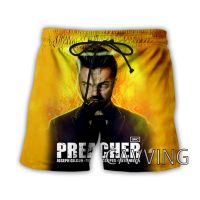 รายการโทรทัศน์ 3D Printing Preacher Beach Shorts สตรีทแวร์กางเกงขาสั้นแห้งเร็วกางเกงขาสั้นกีฬา XS-5XL