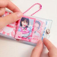 2 inch Small Photo Album Mini Photos 16 Pockets Card Holder With Keychain Instax Card Bag Creative Photocard Holder Collect Book