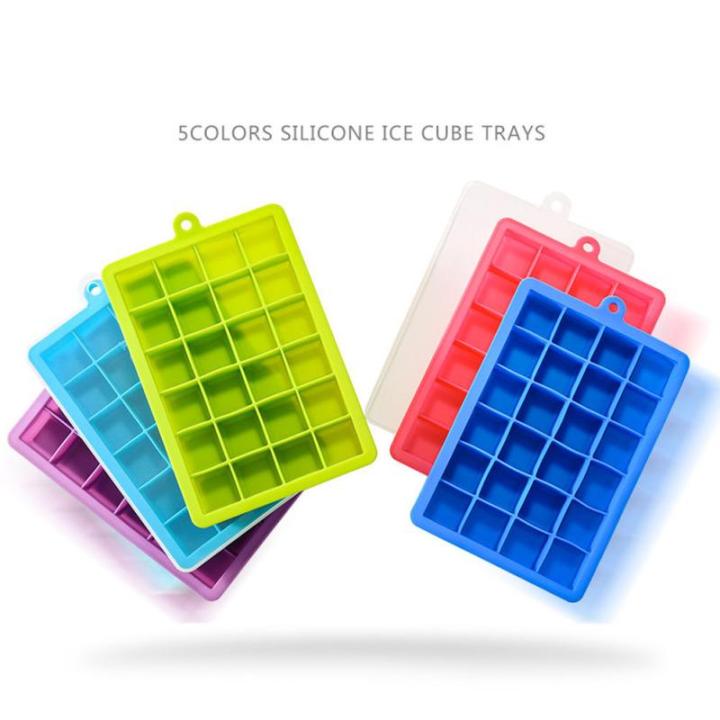 Morfone Silicone Ice Cube Trays 3 Pack with Removable Lid Easy-Release  Flexible Ice Molds 24 Cubes per Tray for Cocktail, Whiskey, Baby Food