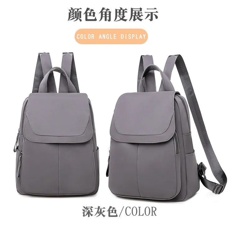NEW Lululemonˉ Oxford Backpack Women's Fashion Solid Color PU High Capacity  Student Backpack Travel Backpack