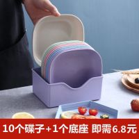 [COD] European-style plastic deep spit bone plate garbage square resistant to falling snack