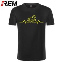 LEEHorse Pulse Heartbeat MENS FITTED T-SHIRT Mothers Day Saddle Gift Present Brand Clothing Harajuku T Shirt Top Tee QNFS  B5IY