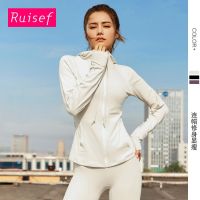 [COD] yoga womens casual jacket long-sleeved zipper hooded running skin-friendly sports fitness top