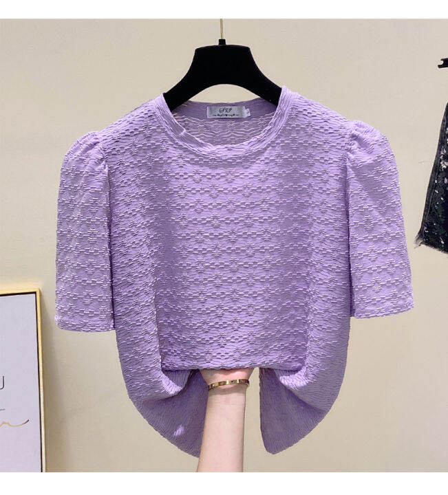 rehin-เสื้อยืดแขนสั้นผู้หญิง-เสื้อทรงหลวมและสไตล์เกาหลีแบบใหม่กระชับสัดส่วนสไตล์เรียบง่าย