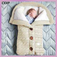 CXXP อบอุ่นและอบอุ่น ถุงนอนสำหรับนอนหลับ ปุ่มปุ่มสำหรับผู้หญิง หนาขึ้น กระสอบนอนถัก ของใหม่ สีทึบทึบ ห่อเด็กวัยหัดเดิน ทารกทารกแรกเกิด