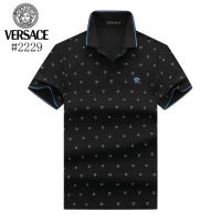 【【?ผ้าฝ้าย】Original Versaces ใหม่แฟชั่นผู้ชายเสื้อโปโลหลวมโลโก้พิมพ์ฤดูร้อน Cool เสื้อ Streetwear Casual เสื้อโปโลผู้ชายเสื้อผ้าแบรนด์