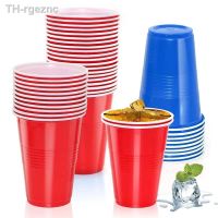 ♤▩☇ Copos De Plástico Vermelho Descartáveis Bebidas Aniversário Louça Piquenique Ao Ar Livre 16oz 50 100Pcs Atacado