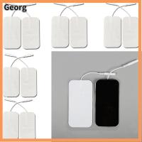 GEORG 20pcs ผ้าไม่ทอ + เจล แผ่นรองสิบชิ้น 2 "X4" สีขาวขาว แผ่นอิเล็กโทรด ความต้านทานต่ำอิมพีแดนซ์ 2.0มม. แพทช์แผ่นอิเล็กโทรดแบบมีกาวในตัว เครื่องนวดนวด