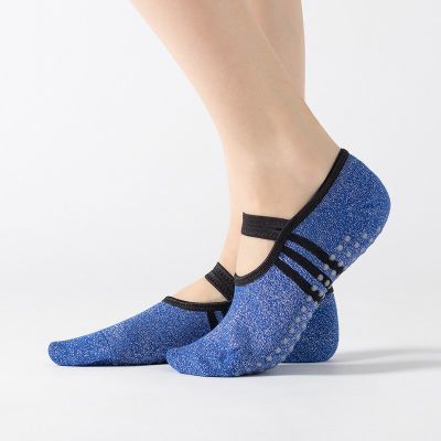 ตัวป้องกันส้นรองเท้าบัลเล่ต์สำหรับผู้หญิงถุงน่องเต้นรำมืออาชีพถุงเท้าพิลาทิสกันลื่น SKC016 B-1เล่นโยคะ