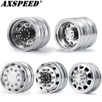 AXSPEED Metal Front Rear Wheel Rim Hubs for Tamiya Truck 1/14 RC Tractor Trailer Cargo Car Wheels Tires Upgrade Parts