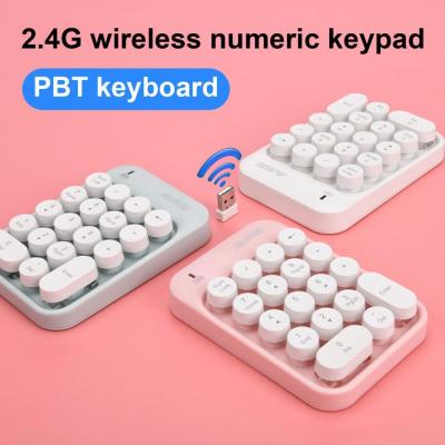 AJAZZ  Numeric Keyboard Reliable Stable Connection Wireless Financial Keypad Cute Round Key PC Keyboard Basic Keyboards