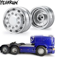 YEAHRUN RC Car Front Wheel Rim CNC Metal 10 Spoke Wheel Hub for 1/14 Tamiya RC Trailer Tractor Tow Drag Truck Wheels