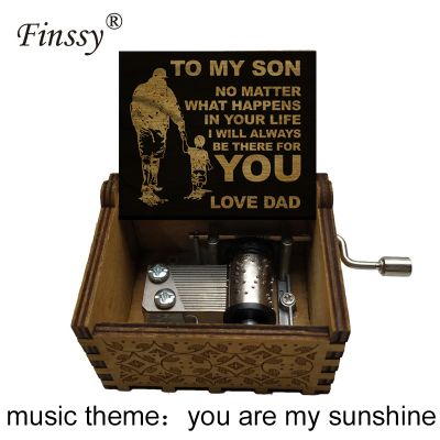 Wooden Hand You Are My Sunshine Music Box Birthday Gift love dad mom To My Son Daughter mom dad gift Music Box Home Decor