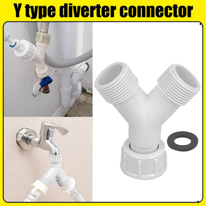 Washing machine Y type, plastic 3/4 hose connector, electrical inlet