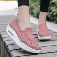 【Fast Shipping】One foot thick sole elevated air cushion sports shoes, fly woven mesh breathable casual womens shoes