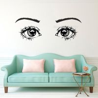 [COD] Big Eyes Wall Stickers Decoration Bedroom Wallpaper Eyelashes Murals Decals LL2037