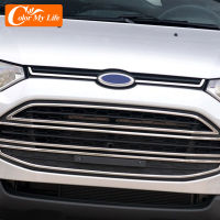 2PcsSet ABS Chrome Car Front Grille Decoration Cover Front Logo Side Protection Trim Sticker Fit for Ford 2013 - 2017