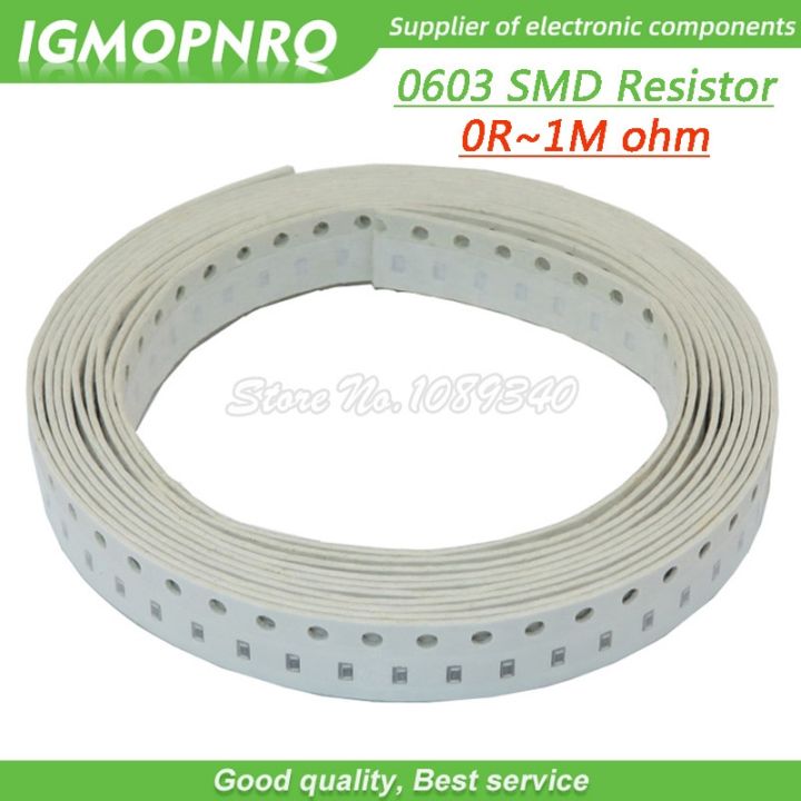 100pcs 0603 SMD 1/8W chip resistor resistors 0 ohm   10M ohm 0R 4.7R 100R 200R 220R 1K 4.7K 4K7 10K 100K 200K 220K resistance