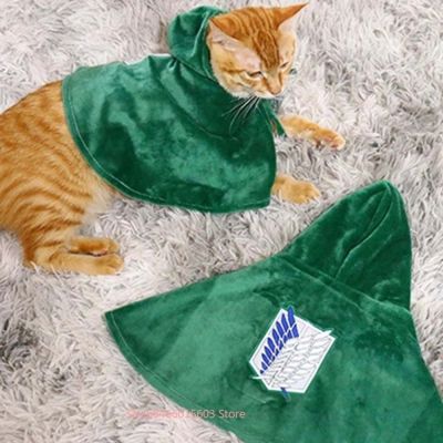 [Cos imitation] Attack On Titan Pet Survey Corps Cloak Cape Dog Cat การถ่ายภาพคอสเพลย์เครื่องแต่งกาย Props อุปกรณ์ Shingeki No Kyojin Christmas Gift