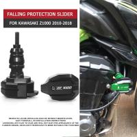 ☼Motorcycle สำหรับ Kawasaki Z1000 2010เพื่อ2018แผ่นรองเฟรมป้องกันรถเลื่อนล้มปกป้องเครื่องยนต์ยามอุปกรณ์เสริมรถจักรยานยนต์ล้ม2017 2016 2015