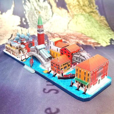 ภาพเหล็กมหัศจรรย์3D ปริศนาโลหะสามมิติประกอบภูมิทัศน์ในเมืองวิวถนนเวนิสของเล่น DIY