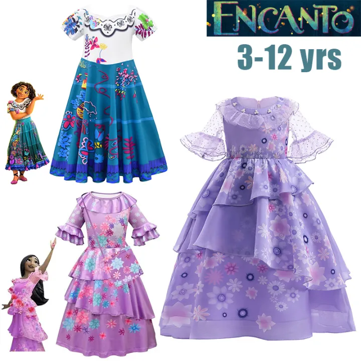 Encanto Dress for Kids Girls Isabella Mirabel Costume Dress Halloween