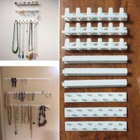 【JH】 9pcs/set Paste Wall Hanging Storage Jewelry Hooks Display Organizer Earring Necklace Hanger Holder