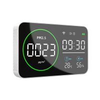 4 in 1 Temperature/Humidity Time Display Air Quality Monitor 10 Inch LED Screen Full Display