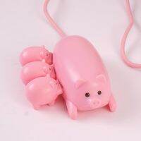 594A Cute USB 2.0 Hub Pink Mom Pig USB Hub with 3 Piglet Decoration Lids Great Gifts for Pig Lovers Cute Pig Stuff Pig Decor