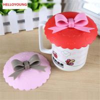 Cute 10.5cm Anti-dust Silicone Cup Cover Silicone Lovely Bowknot Cup Cover Coffee Cup Suction Seal Lid Cap