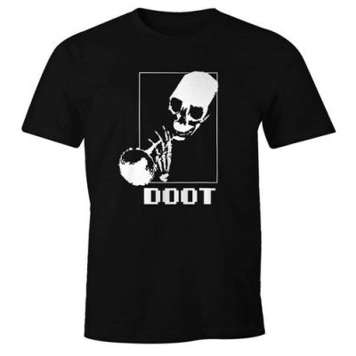เสื้อยืด พิมพ์ลายโครงกระดูก Spooktober Et Doot Meme สไตล์ฮาโลวีน สําหรับผู้ชาย  0S86
