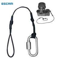 ESCAM SLR กล้องถือสายป้องกันการสูญหายลดลงป้องกันความปลอดภัยแขวนเชือกกับอลูมิเนียมหัวเข็มขัดตะขอ