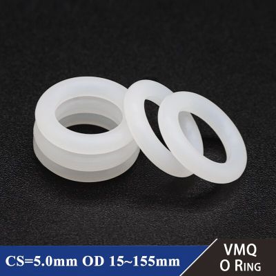 10Pcs White Food Grade Silicone O Ring Gasket CS 5mm OD 15 ~ 155mm Waterproof Washer Round O Shape VMQ O Rings Silicone Ring Gas Stove Parts Accessori