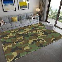 〖Queena carpet〗【ร้อน】ทหารพรางพรมพื้นที่สำหรับห้องนั่งเล่นห้องนอนลื่น Camo เสื่อพรมเช็ดเท้าทางเข้าพรม Tapis ร้าน Alfombras