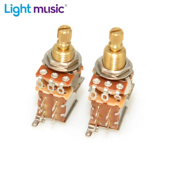 2Pcs Brass Split Shaft Bass Guitar Push Push Potentiometer Switch ...