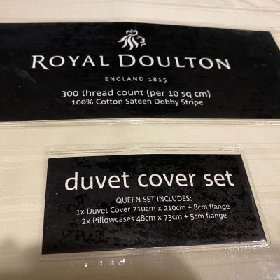 **ROYAL DOULTON** English Royal Sleep Treatment, Without The Royal Price Tag - 100% Cotton 300TC per 10 sqcm Queen Bed Set