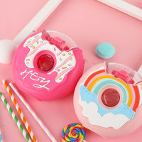 380มิลลิลิตรฟาง Kawaii ขวดน้ำ Drinkware โดนัทรูปร่างแบบพกพาดื่มขวดของขวัญเด็กผู้ใหญ่ BPA ฟรีสำหรับนมน้ำผลไม้ชา