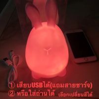 โคมไฟตั้งโต๊ะ ซิลิคอน LED เสียบUSBหรือใส่ถ่านได้ สำหรับตกแต่งห้อง