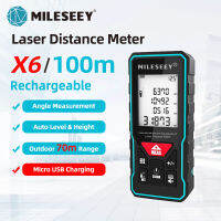 Mileseey เลเซอร์วัดระยะ X6 40M 60M 80M 100M เครื่องวัดระยะเลเซอร์ดิจิทัลเทปวัด Diasmeter เครื่องมือทดสอบ